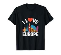 J'aime l'europe, Sites célèbres et Voyages T-Shirt Graphique avec Valeur
