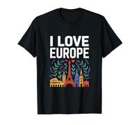 J'aime l'europe, Sites célèbres et Voyages T-Shirt Graphique avec Valeur