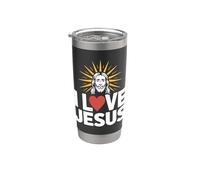 J'aime l'expression de la foi religieuse de Jésus Gobelet isotherme en acier inoxydable double paroi