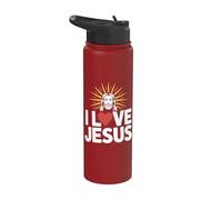 J'aime l'expression de la foi religieuse de Jésus Stainless Steel Insulated Water Bottle
