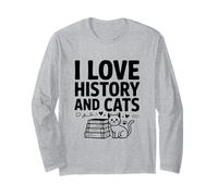 J'aime l'histoire et Les Chats Un Chat Amusant Qui Aime l'histoire Manche Longue