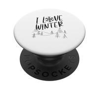 J'aime l'hiver, la Saison des neiges et Les Vacances Froides PopSockets PopGrip Adhésif