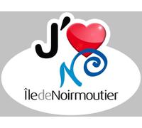 j'aime l'Ile de Noirmoutier - 15x11cm - Autocollant(sticker)