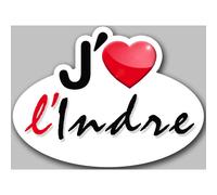 J'aime L'indre (15x11cm) - Sticker/Autocollant