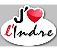 j'aime l'Indre (5x3.7cm) - Sticker/autocollant