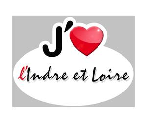 j'aime l'Indre-et-Loire (5x3.7cm) - Sticker