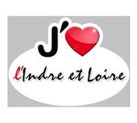 j'aime l'Indre-et-Loire (5x3.7cm) - Sticker/autocollant G