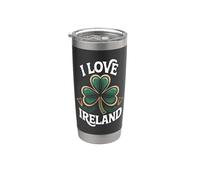 J'aime l'Irlande Shamrock Celtic Pride Gobelet isotherme en acier inoxydable double paroi