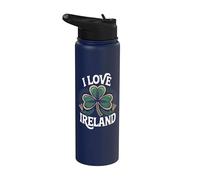 J'aime l'Irlande Shamrock Celtic Pride Stainless Steel Insulated Water Bottle