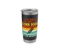J'aime l'odeur des chiens de maïs dans le chien de maïs du matin Gobelet isotherme en acier inoxydable double paroi