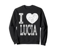 J'aime Lucia Valentine, petite amie, fille, fille, cœur, épouse Sweatshirt