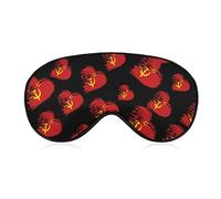 J'aime l'Union soviétique coeur URSS drapeau sommeil masque pour les yeux ombre pour les yeux avec sangle réglable bandeau pour voyage en avion