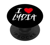 J'aime Lydia Fille Maman Femme Petite Amie Petite-Fille PopSockets PopGrip Adhésif