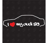 J'aime ma 80 berline - Sticker Compatible avec Audi - Année 1986-1995