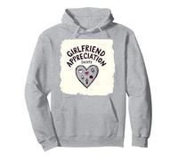 J'aime ma Copine - Appreciation Society Sweat à Capuche, Unisexe pour Adultes, Gris Chiné, L