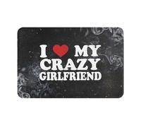 J'aime Ma Copine Folle Tapis De Bain Durable Welcome Paillassons Lavable en Machine Paillasson Intérieur pour Salon Baignoire Extérieur 40X60Cm