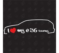 J'aime ma E36 Touring Station Wagon - - Sticker Compatible avec BMW- Année 1995-1999