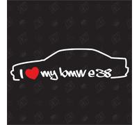 J'aime ma E38 - Sticker Compatible avec BMW - Année 1994-2001