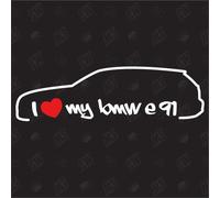 J'aime ma E91 Touring - Sticker Compatible avec BMW - Année 2005-2013
