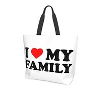 J'aime ma famille sac fourre-tout dames mignon sac à provisions grande capacité sac à bandoulière travail ajustement mode sac à main organisateur