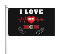 J'Aime Ma Maman Péruvienne Drapeaux Résistant Drapeaux De Maison Décoratif Bannière Cour 90X150Cm Pour Vacances Intérieure Porte