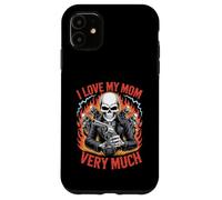 J'aime ma mère Beaucoup de Motard de Berceau Squelette Coque pour iPhone 11