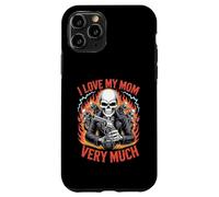 J'aime ma mère Beaucoup de Motard de Berceau Squelette Coque pour iPhone 11 Pro