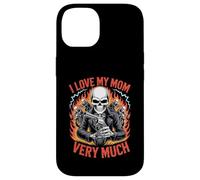 J'aime ma mère Beaucoup de Motard de Berceau Squelette Coque pour iPhone 14
