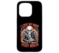 J'aime ma mère Beaucoup de Motard de Berceau Squelette Coque pour iPhone 15 Pro