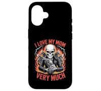 J'aime ma mère Beaucoup de Motard de Berceau Squelette Coque pour iPhone 16
