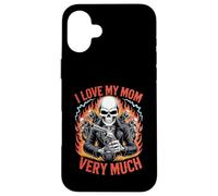 J'aime ma mère Beaucoup de Motard de Berceau Squelette Coque pour iPhone 16 Plus
