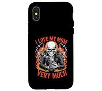 J'aime ma mère Beaucoup de Motard de Berceau Squelette Coque pour iPhone X/XS
