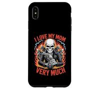 J'aime ma mère Beaucoup de Motard de Berceau Squelette Coque pour iPhone XS Max
