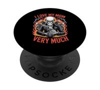 J'aime ma mère Beaucoup de Motard de Berceau Squelette PopSockets PopGrip Adhésif
