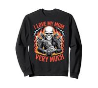 J'aime ma mère Beaucoup de Motard de Berceau Squelette Sweatshirt