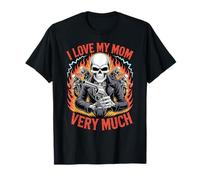 J'aime ma mère Beaucoup de Motard de Berceau Squelette T-Shirt