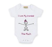 J'aime Ma Papy This Much Blanc Filles Grenouillère Croissance De Bébé Cadeau Nouveau Né Bâton Personne - Blanc, 3-6 Mois