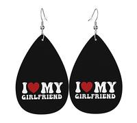 J'aime ma petite amie boucles d'oreilles en cuir pour femmes pendantes boucle d'oreille goutte pendentif avec crochet cadeaux pour fille adulte