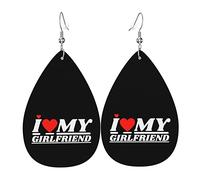 J'aime ma petite amie boucles d'oreilles en cuir pour femmes pendantes boucle d'oreille goutte pendentif avec crochet cadeaux pour fille adulte