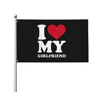 J'aime ma petite amie drapeau 0,9 x 1,5 m un côté extérieur ferme cour signe jardin décoratif drapeau avec œillets en laiton