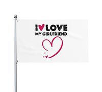 J'aime ma petite amie drapeau 0,9 x 1,5 m un côté extérieur ferme cour signe jardin décoratif drapeau avec œillets en laiton