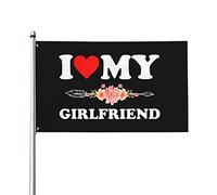 J'aime ma petite amie drapeau 0,9 x 1,5 m un côté extérieur ferme cour signe jardin décoratif drapeau avec œillets en laiton