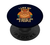J'aime ma Sibbie et Peut-être 3 Personnes, propriétaire d'un Chat sibérien drôle PopSockets PopGrip Adhésif