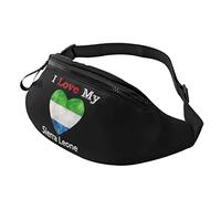 J'aime ma Sierra Leone Coeur Drapeau décontracté Sac Banane Hommes et Femmes Loisirs Sport Taille Sac Sport Jour Exercice Cadeau