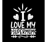 j'aime ma super maman fête des mères Stickers muraux 57.6x79cm N'abîme pas le mur Blanc