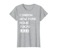 J'aime ma Ville Lille - ma Patrie T-Shirt, Femme, Gris Chiné, 3XL