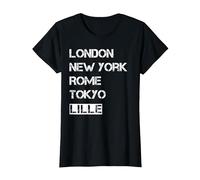 J'aime ma Ville Lille - ma Patrie T-Shirt, Femme, Noir, M