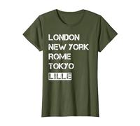 J'aime ma Ville Lille - ma Patrie T-Shirt, Femme, Olive, XXL