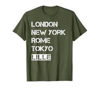 J'aime ma Ville Lille - ma Patrie T-Shirt, Homme, Olive, XXL