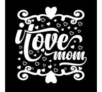 j'aime maman Stickers muraux 54.6x58.4cm N'abîme pas le mur Blanc